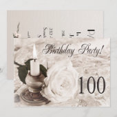 Birthday party uitnodiging 100 jaar oud (Voorkant / Achterkant)