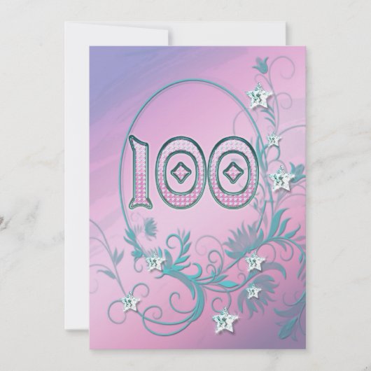 Birthday party uitnodiging 100 jaar oud (Voorkant)