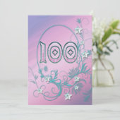 Birthday party uitnodiging 100 jaar oud (Staand voorkant)