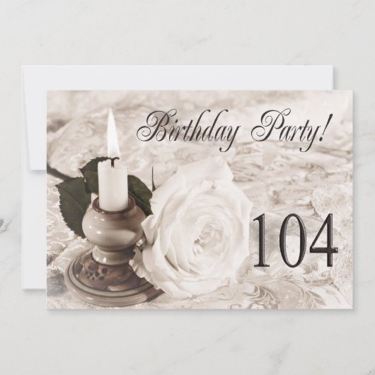 Birthday party uitnodiging 104 jaar oud (Voorkant)