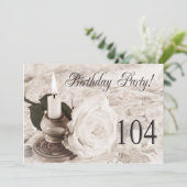 Birthday party uitnodiging 104 jaar oud (Staand voorkant)