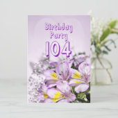 Birthday party uitnodiging 104 jaar oud (Staand voorkant)