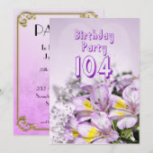 Birthday party uitnodiging 104 jaar oud (Voorkant / Achterkant)