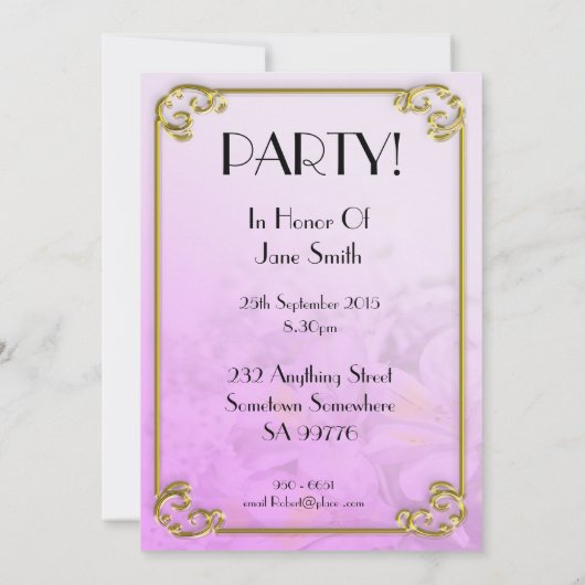 Birthday party uitnodiging 19 jaar oud (Achterkant)