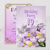 Birthday party uitnodiging 19 jaar oud (Voorkant / Achterkant)