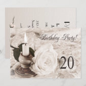 Birthday party uitnodiging 20 jaar oud (Voorkant / Achterkant)