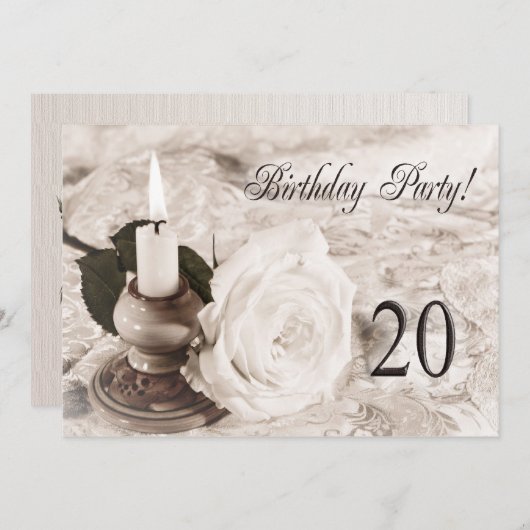 Birthday party uitnodiging 20 jaar oud (Voorkant / Achterkant)