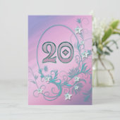 Birthday party uitnodiging 20 jaar oud (Staand voorkant)
