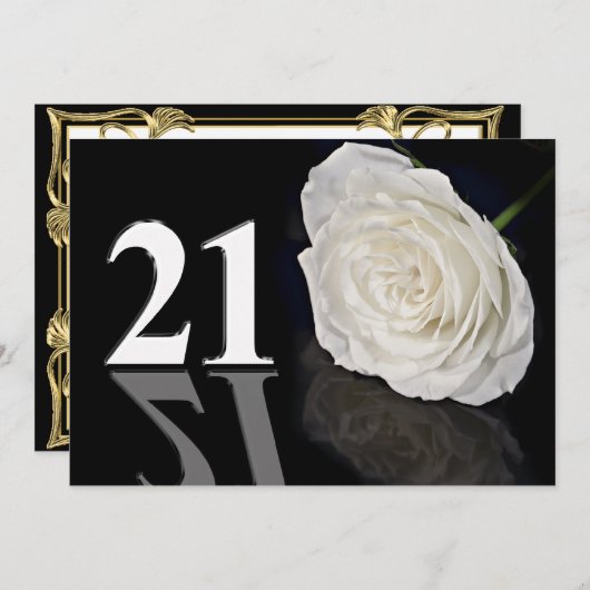 Birthday party uitnodiging 21 jaar oud (Voorkant / Achterkant)