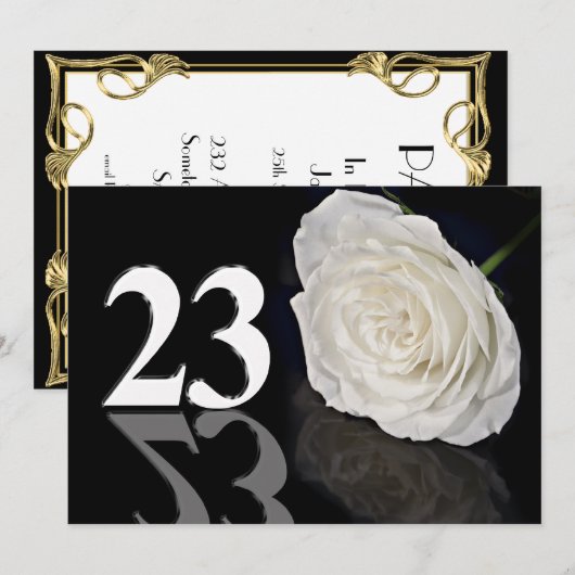 Birthday party uitnodiging 23 jaar oud (Voorkant / Achterkant)