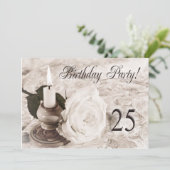 Birthday party uitnodiging 25 jaar oud (Staand voorkant)