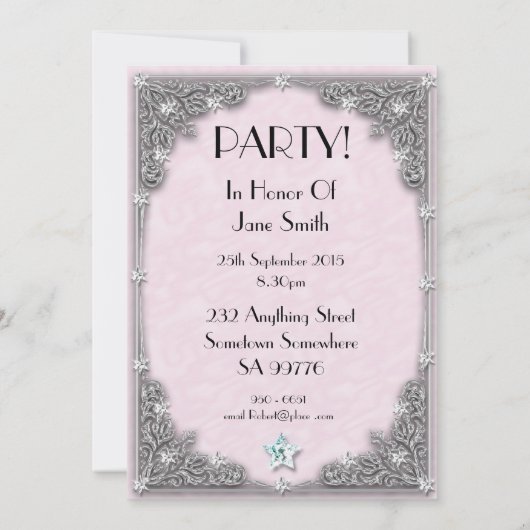 Birthday party uitnodiging 25 jaar oud (Achterkant)