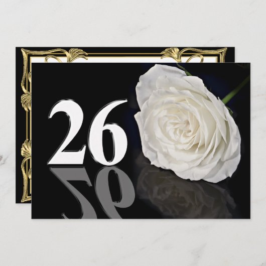 Birthday party uitnodiging 26 jaar oud (Voorkant / Achterkant)