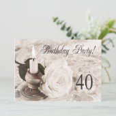 Birthday party uitnodiging 40 jaar oud (Staand voorkant)