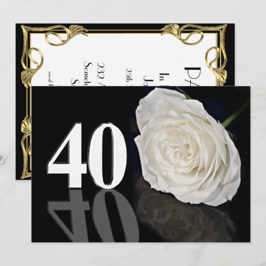 Birthday party uitnodiging 40 jaar oud (Voorkant / Achterkant)
