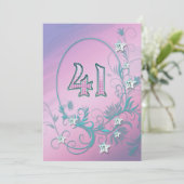 Birthday party uitnodiging 41 jaar oud (Staand voorkant)