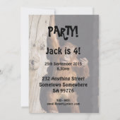 Birthday party uitnodiging 4, met orangutan (Achterkant)