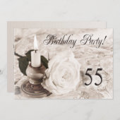 Birthday party uitnodiging 55 jaar oud (Voorkant / Achterkant)
