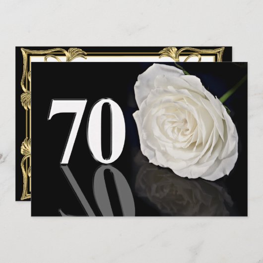 Birthday party uitnodiging 70 jaar oud (Voorkant / Achterkant)
