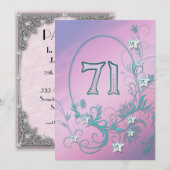 Birthday party uitnodiging 71 jaar oud (Voorkant / Achterkant)