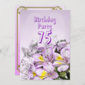 Birthday party uitnodiging 75 jaar oud (Voorkant / Achterkant)