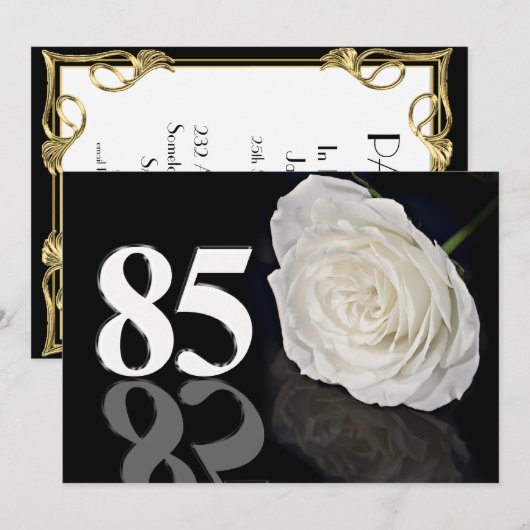 Birthday party uitnodiging 85 jaar oud (Voorkant / Achterkant)