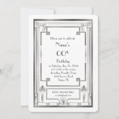 Birthday party-uitnodiging, geweldigGatsby, zilver Kaart (Voorkant)