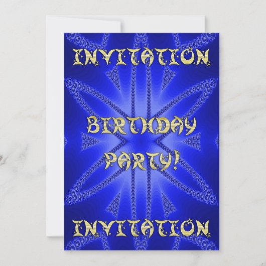 Birthday party-uitnodiging kaart (Voorkant)