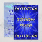 Birthday party-uitnodiging kaart (Voorkant / Achterkant)