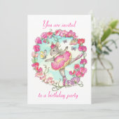 Birthday party-uitnodiging kaart (Staand voorkant)