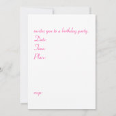 Birthday party-uitnodiging kaart (Achterkant)