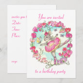 Birthday party-uitnodiging kaart (Voorkant / Achterkant)