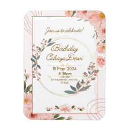 Birthday party-uitnodiging magneet