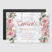 Birthday party-uitnodiging magnetische uitnodiging (Voorkant / Achterkant)