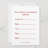 Birthday party uitnodiging met anime girl (Achterkant)