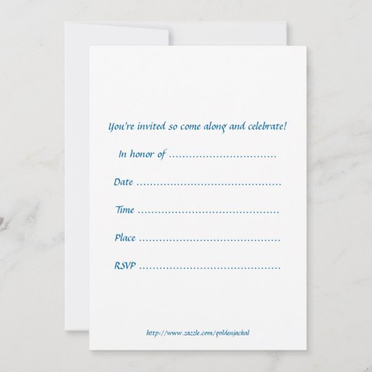 Birthday party uitnodiging met buitenaards wezen v (Achterkant)