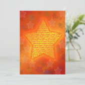 Birthday party-uitnodiging met felle sterren kaart (Staand voorkant)