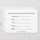 Birthday party-uitnodiging met gele racewagen kaart (Achterkant)