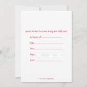 Birthday party-uitnodiging met rode racewagen kaart (Achterkant)