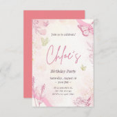 Birthday party-uitnodiging save the date (Voorkant / Achterkant)