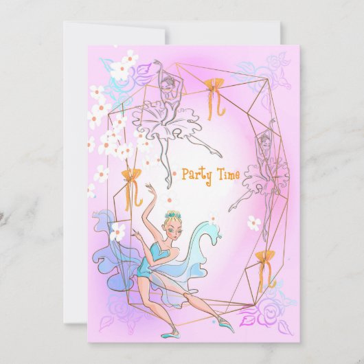 Birthday Party Uitnodiging voor 5 jaar oude dochte (Voorkant)