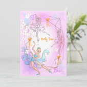 Birthday Party Uitnodiging voor 5 jaar oude dochte (Staand voorkant)