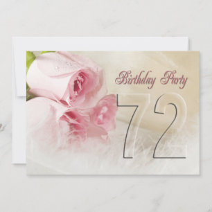 Birthday party-uitnodiging voor 72 jaar kaart