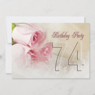 Birthday party-uitnodiging voor 74 jaar kaart