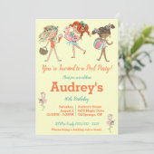 Birthday Party - uitnodiging voor Girls Pool (Staand voorkant)