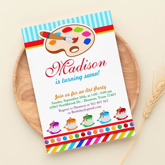 Birthday Party - uitnodiging voor kleurrijke kunst