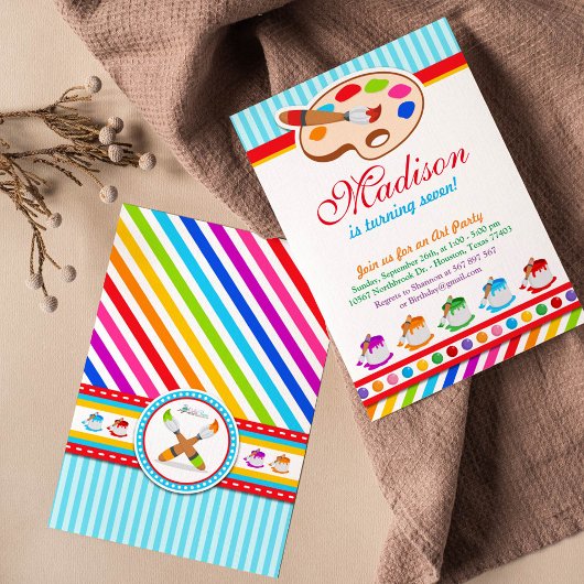 Birthday Party - uitnodiging voor kleurrijke kunst