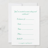 Birthday party-uitnodiging voor kolibrie kaart (Achterkant)