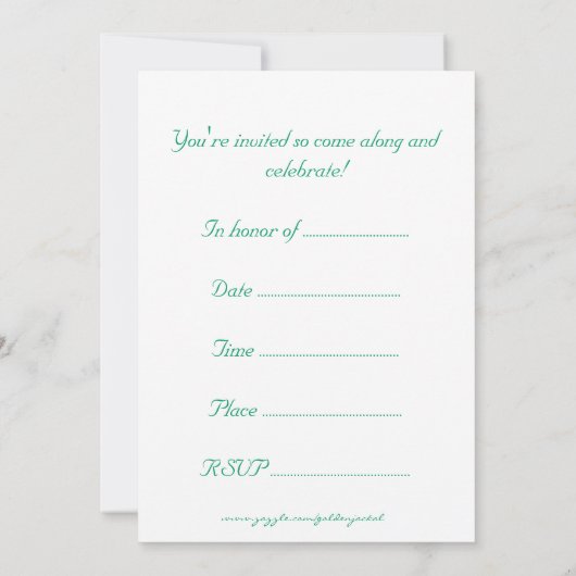 Birthday party-uitnodiging voor kolibrie kaart (Achterkant)