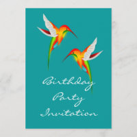 Birthday party-uitnodiging voor kolibrie